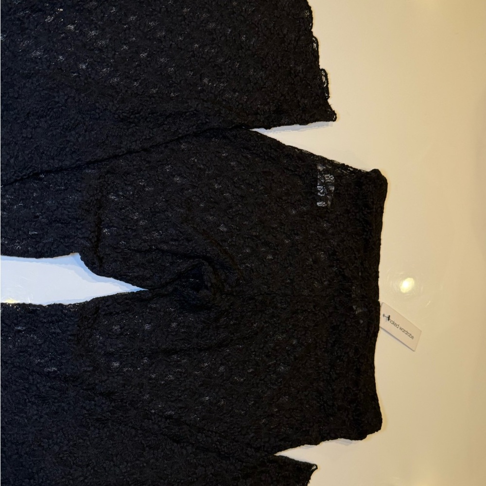 Naked Wardrobe🖤 Black Stretch Lace straight leg pants | small | NWT - Picture 12 of 15